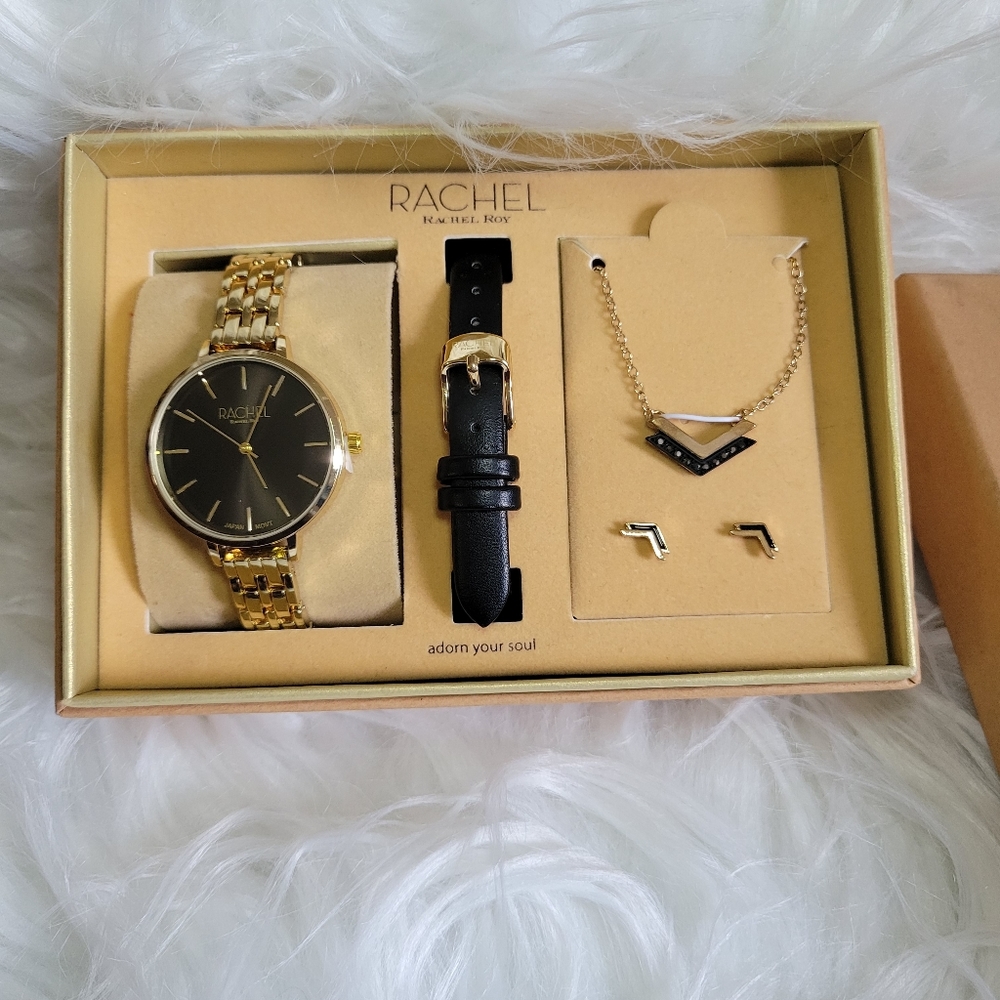5 PCS RACHEAL ROY WRISTWATCH JEWELRY SET
